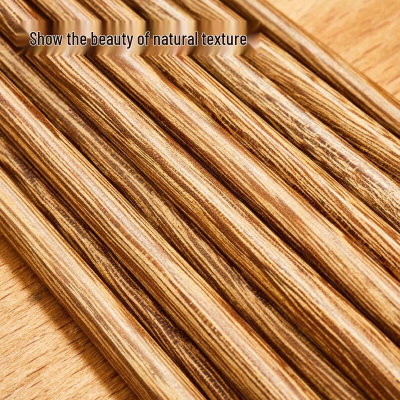 ZISIZ Natural Wenge Wood Chopsticks - 10 Pairs