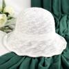 Women's Breathable Foldable Sun Hat Chic Solid Color Bucket Hat Wide Brim Openwork Sun Protection Beach Hat Outdoor Activities