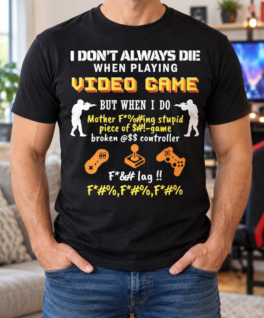 I Don't Always Die Shirt, Funny Video Game Joke, Rage Quit Tee, Controller Graphic, Gaming Humor, Adult Gamer Birthday Gift, Joystick Outfit