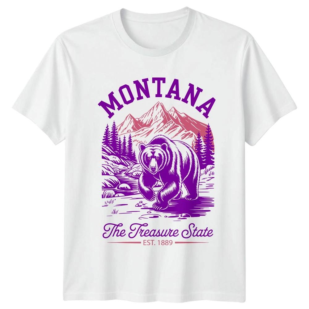 

Montana Bear The Treasure State Est 1889 States Mens Womens Graphic Tee Unisex T-Shirt XXL