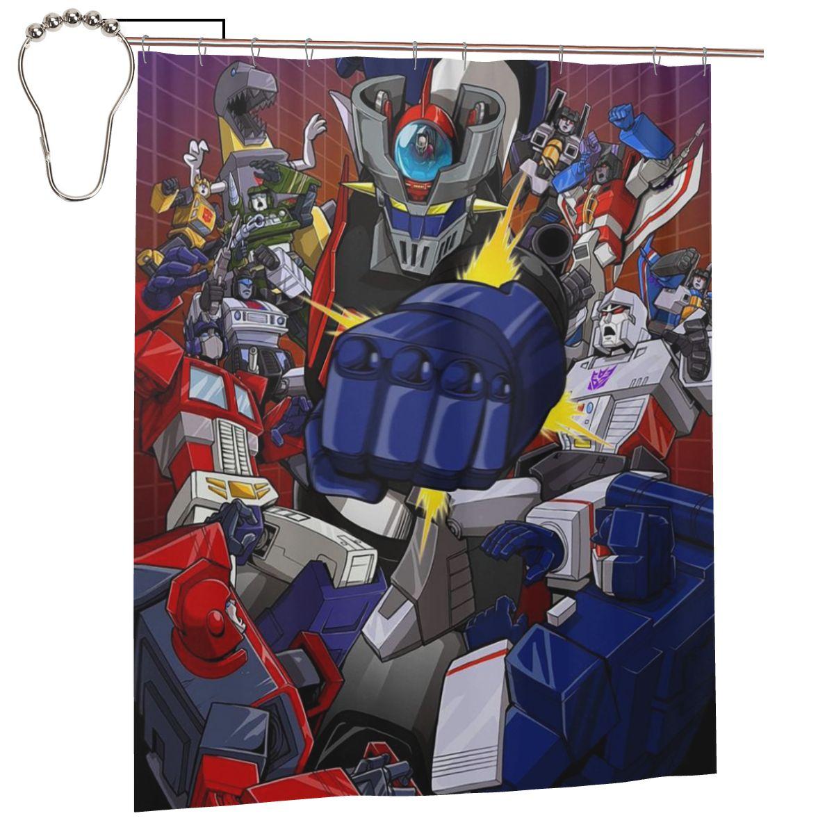 

Goldrake Goldorak Anime Mazinger Z Ufo Robot Grendizer Shower Curtain Bathroom Polyester Waterproof Bath Curtains With Hooks W60H190(CM)-1 Pcs