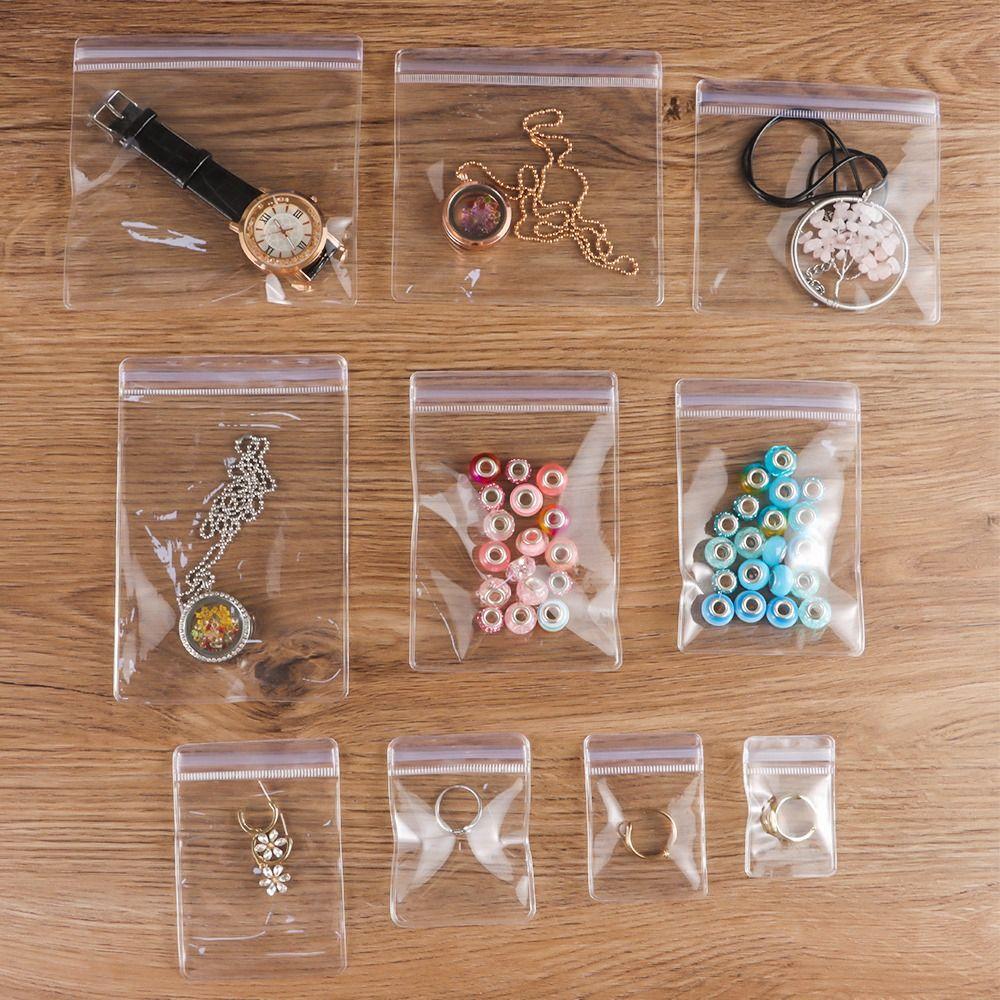 100Pcs Dustproof Self Sealing Bag Transparent Jewelry Bag  Gift Packaging Storage Pouches