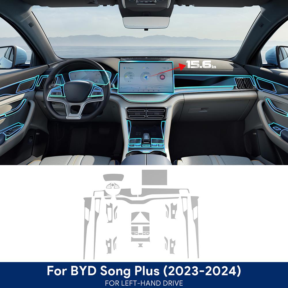 

Для BYD Seal U Sealion 6 Song Plus DMI EV -2024 Автомобільна центральна консоль Навігаційний екран Панель приладів TPU Захисна плівка Інтер єр 15.6in 2023-2024