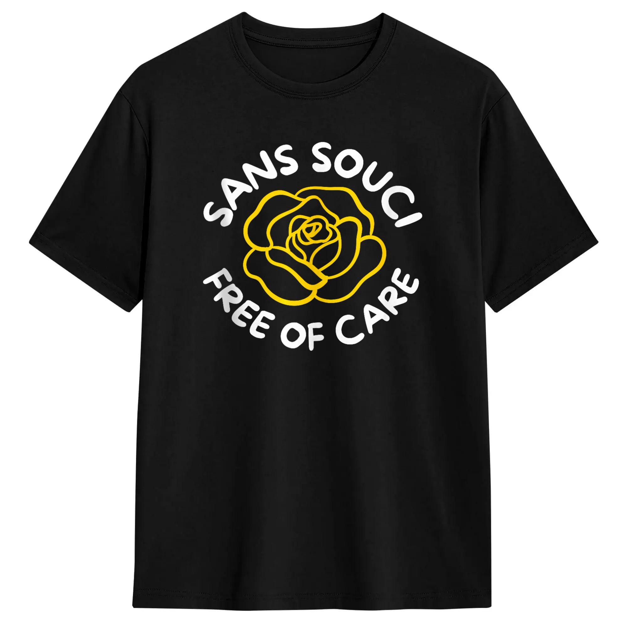 Sans Souci Free of Care Yellow Rose Graphic Design Cotton T Shirt For Man Summer T Shirts Hipster Tees Big Size Hot Sale Tops S разноцветный