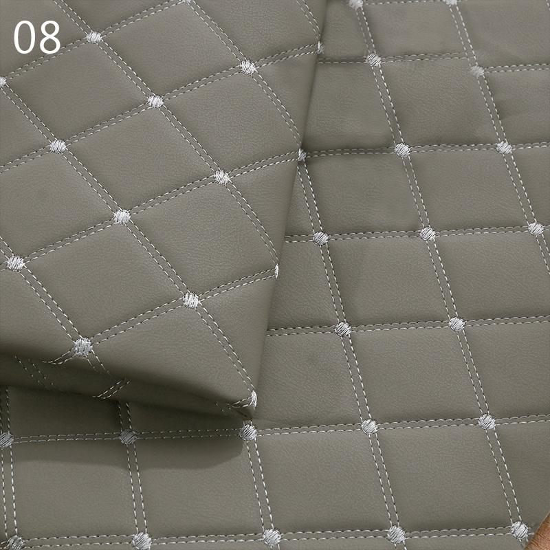 Vyšívaná kostkovaná kosočtvercová PU koženka Zesílená houba Prošívaná umělá kůže Pro DIY Potah autosedačky Čalounění střechy auta