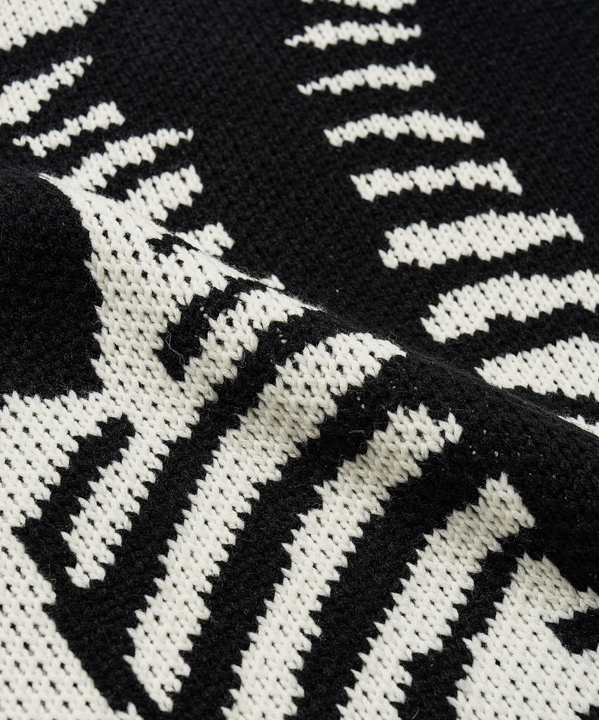 VASTIC Bone Jacquard Hoodie Knit_White / Black