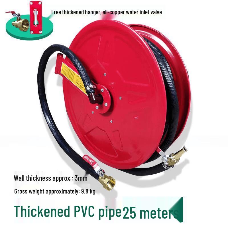 Aokewen Fire Hose Reel with 25m Thickened PVC Hose