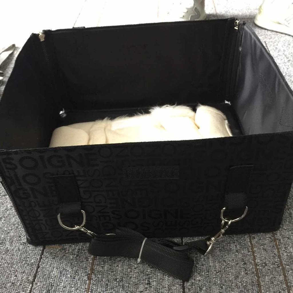 Pet Prints Letter Bed With Plush Lining Dog Basket Durable Doghouse