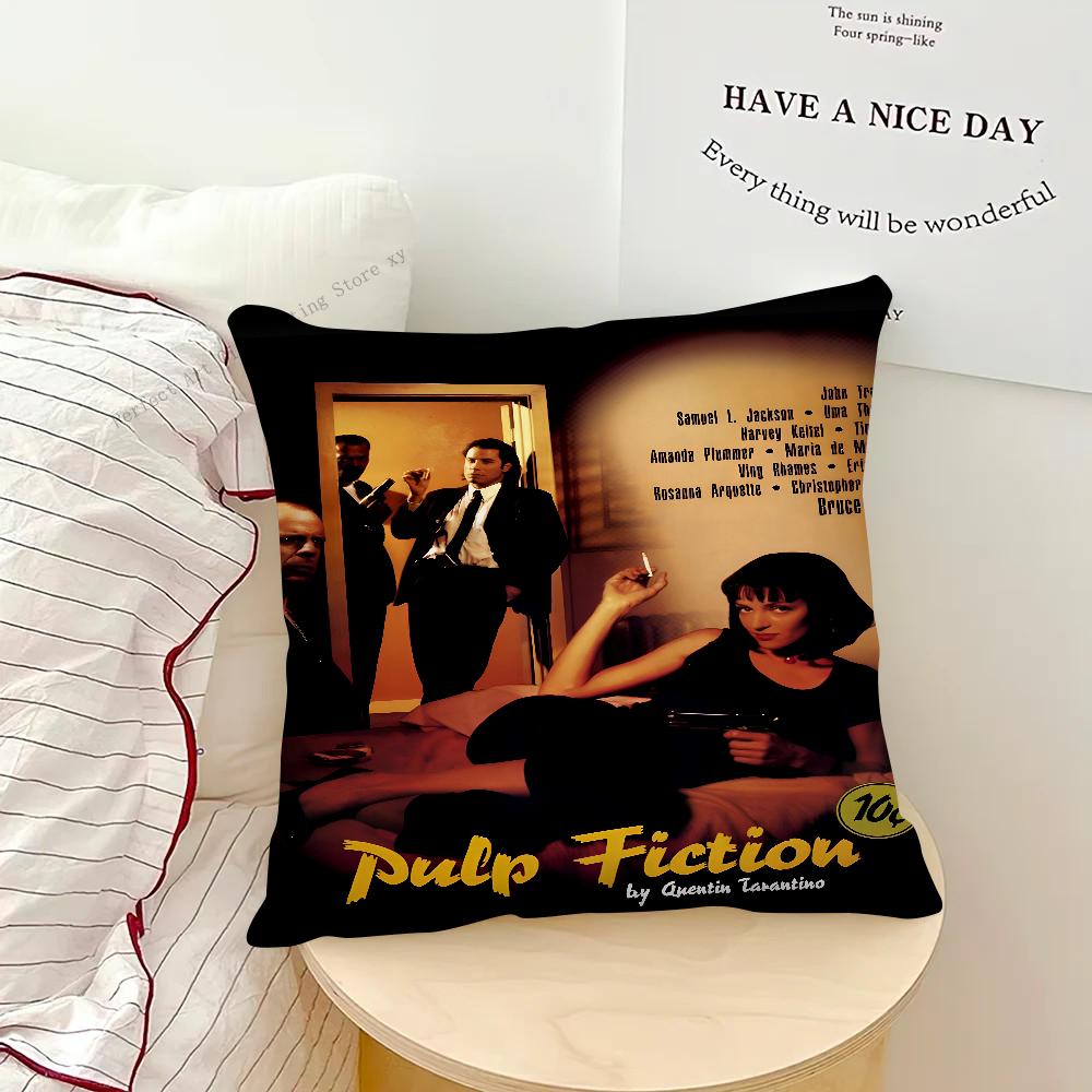 Movie P-Pulp Fiction Pillow Case Square Pillow Bedroom Sofa Leisure Comfort Cushion Car Living Room Home Decoration