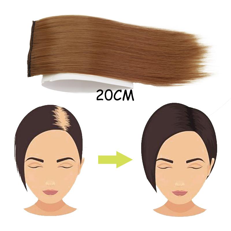 

AZQUEEM Synthetic Invisible Short Straight Hair Pads Clip In Hair Extension Increase Hair Top Side Cover Hairpiece For Women 20CM&1pc