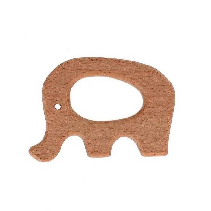 WOOD ELEPHANT TEETHING RING BLISTER K2010