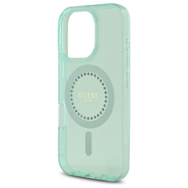 Guess Guhmp16Lpftdten Iphone 16 Pro 6.3 Zielony/Green Hardcase Iml Rhinestones Magsafe