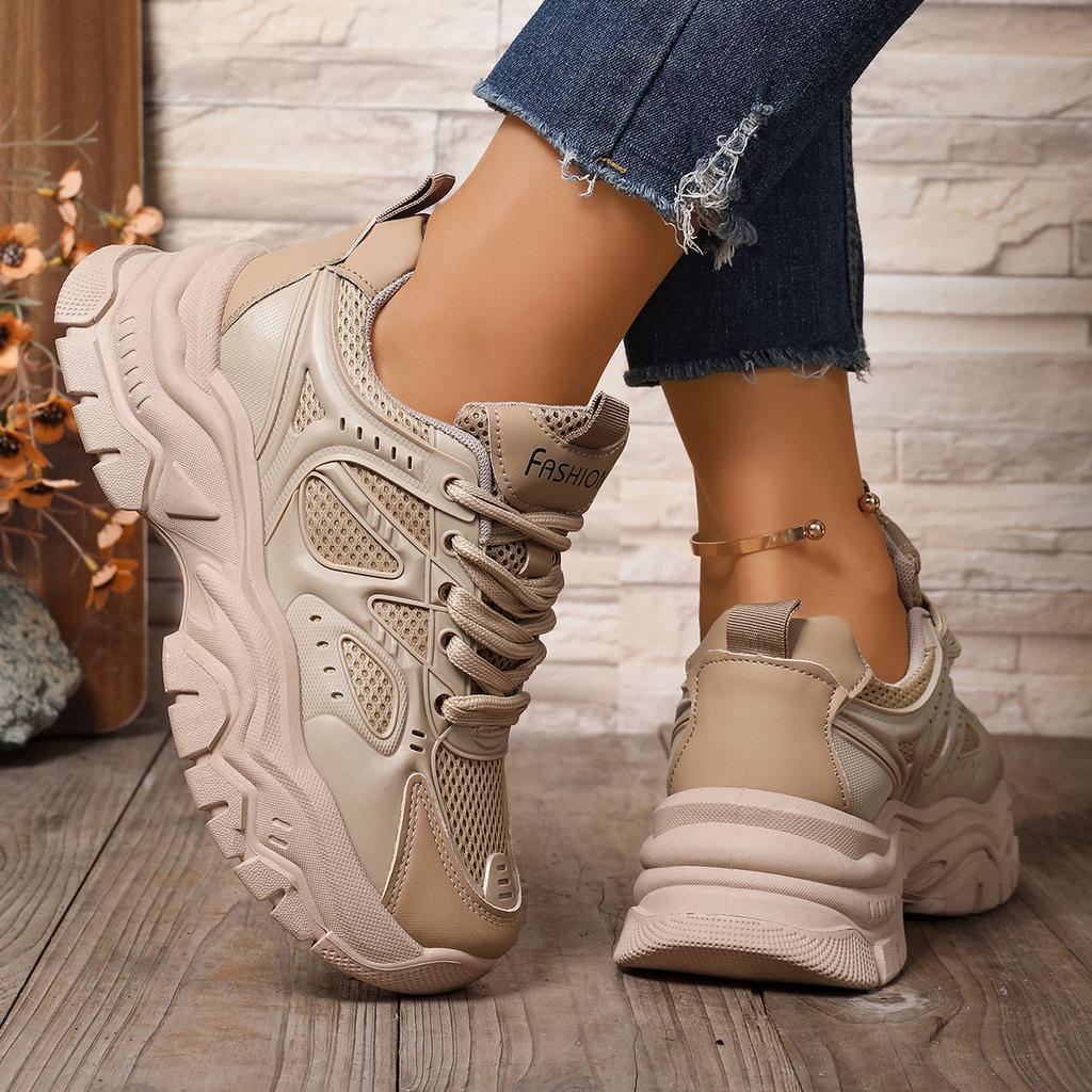 Popular Women's Shoes Dad Shoes Are Comfortable and Versatile 2025 Spring New Breathable Heightening Little White Shoes Casual Sports Shoes Women