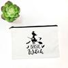Witch Print Canvas Zipper Makeup Bag Witchcraft Women Travel Lipstick Bag Skincare Storage Organizer Pencil Case Cosmetics Bags
