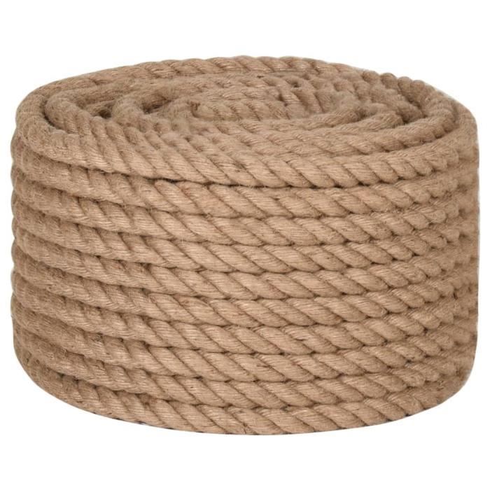 VidaXL Corde de jute 25 m de long 20 mm d'épaisseur 153764