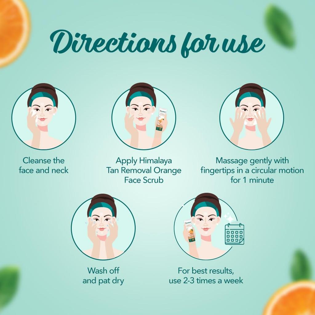 Himalaya Tan Removal Orange Face Scrub 100g Gentle Exfoliating Cleanser for Smooth Radiant Skin Daily Use
