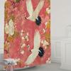 Elegant Oriental Crane Shower Curtain for a Luxurious and Inviting Bathroom, Featuring Graceful White Cranes In Flight Against