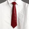 Campus Preppy Necktie Faux Leather Neck Tie Student Uniform Adjustable Pre Tied Neck Tie Shirt Collar Neckwear for Women
