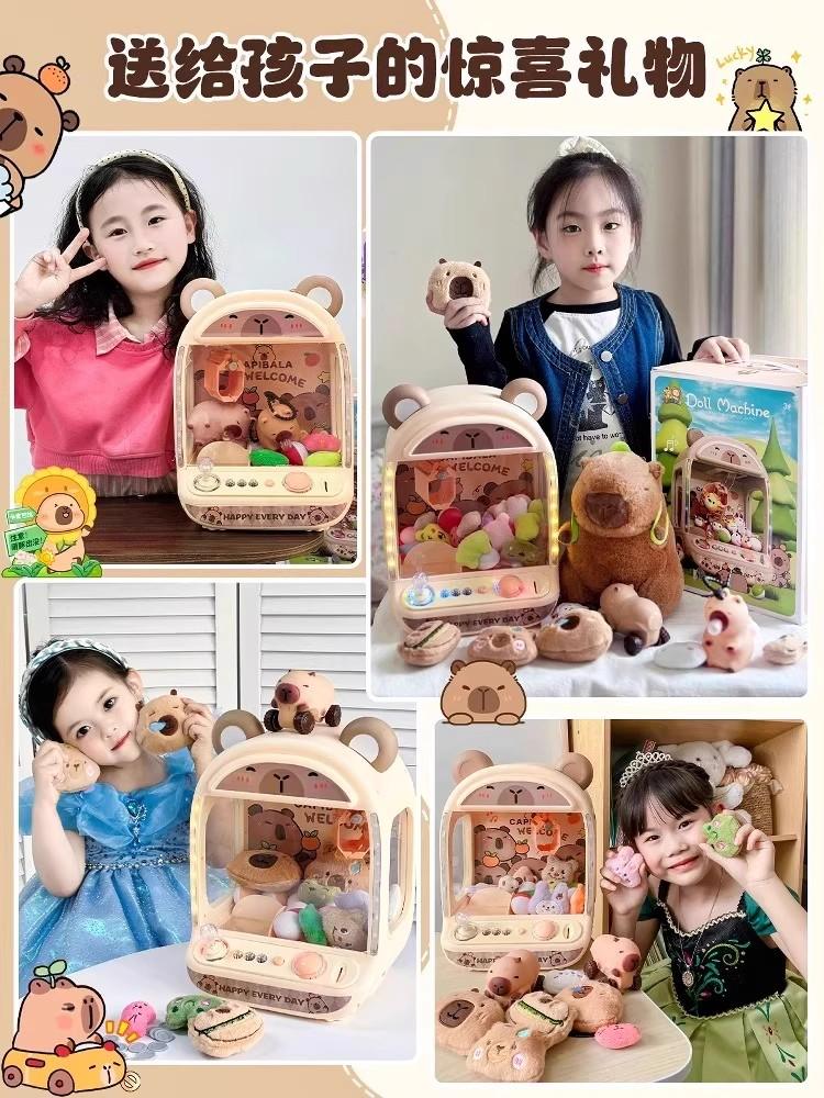 DIY Doll Machine Kids Coin Operated Play Game Mini Claw Catch Toy Crane Machines Music Doll Children Xmas Gifts Toys