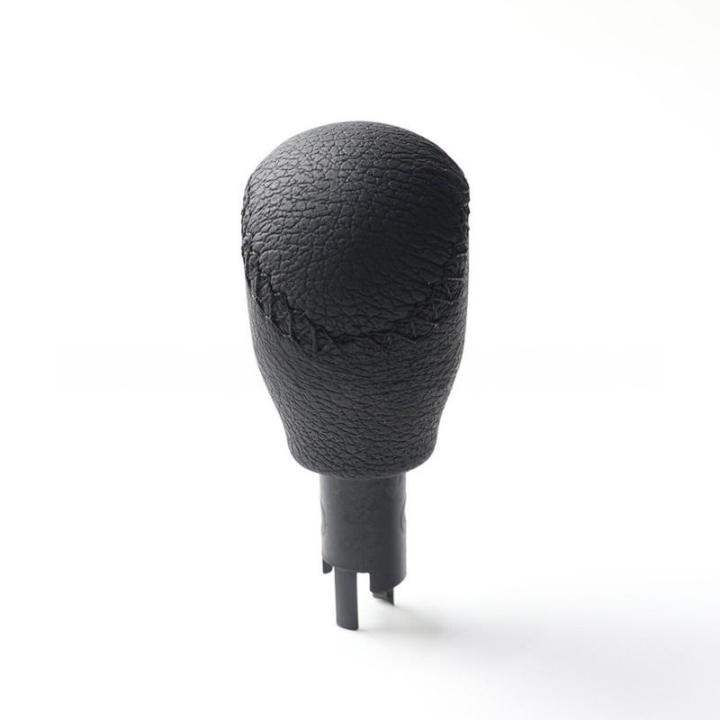 Black Gear Shift Knob Auto Transmission Knob PU Leather Cover ABS Plastic Base Wear Resistant Material Comfortable Grip Design