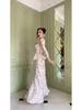 2025 Floral Spring Set: Elegant Long Sleeve Top & Skirt