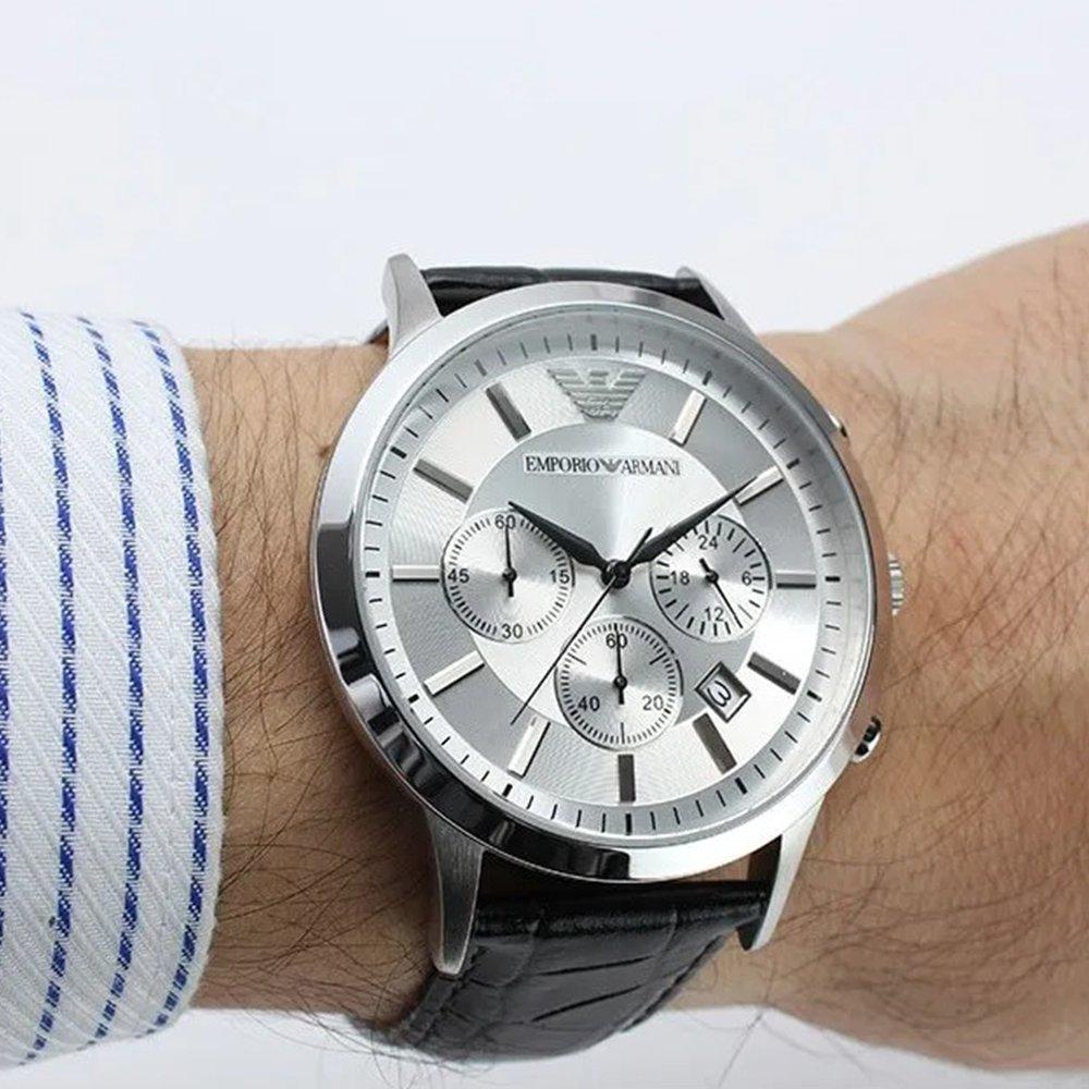 Emporio Armani AR2432 Men's Silver Dial Chronograph Watch