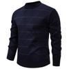 Men's Velvet-Lined Knit Sweater - Warm Autumn/Winter Round Neck for Middle-Aged Dads