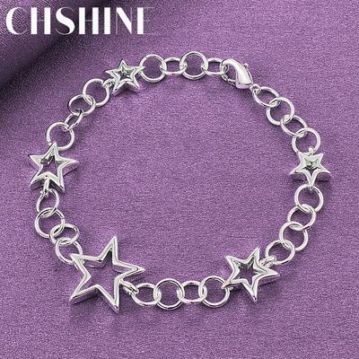 CHSHINE 925 Sterling Silver Stars Bracelet For Women Wedding Party Fashion Charm Jewelry
