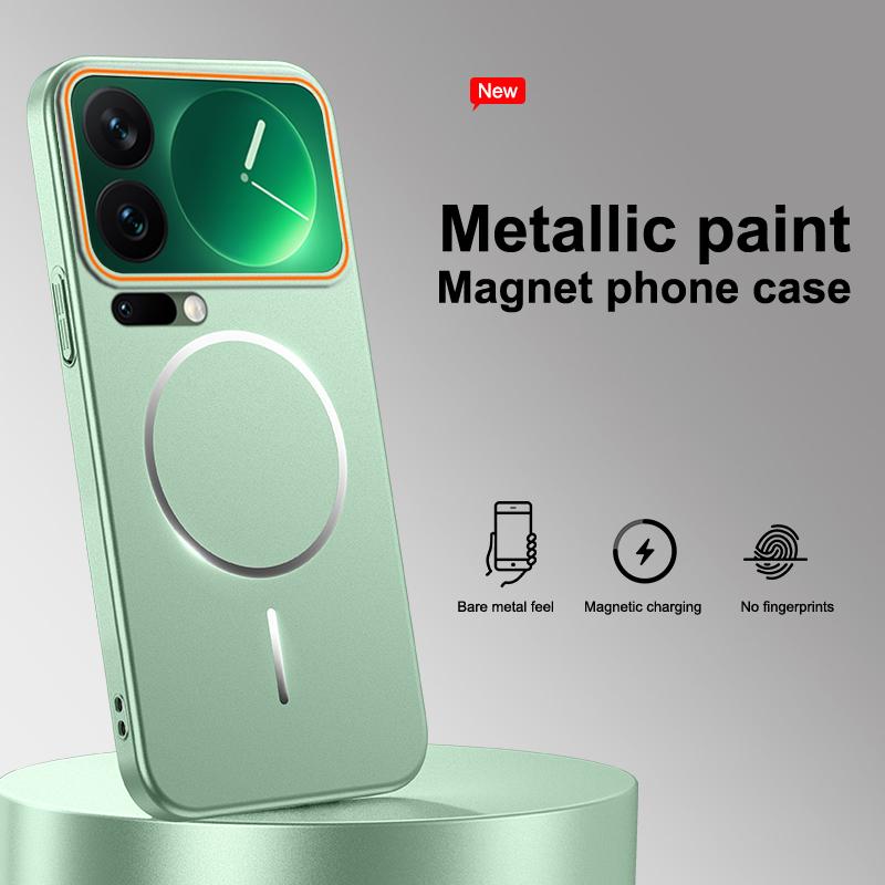 Original Ultra Thin Metalic for Magsafe Phone Case For Xiaomi 17 15 14 Pro Max Shockproof Matte Wireless Charging Magnetic Cover