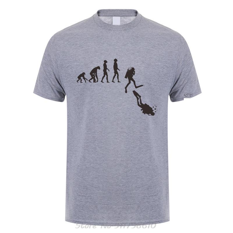 Diving Evolution T Shirt Men Cotton Funny Diver T-shirt Man Clothing High Street Camiseta Basic Tops Fitness T Shirt Streetwear