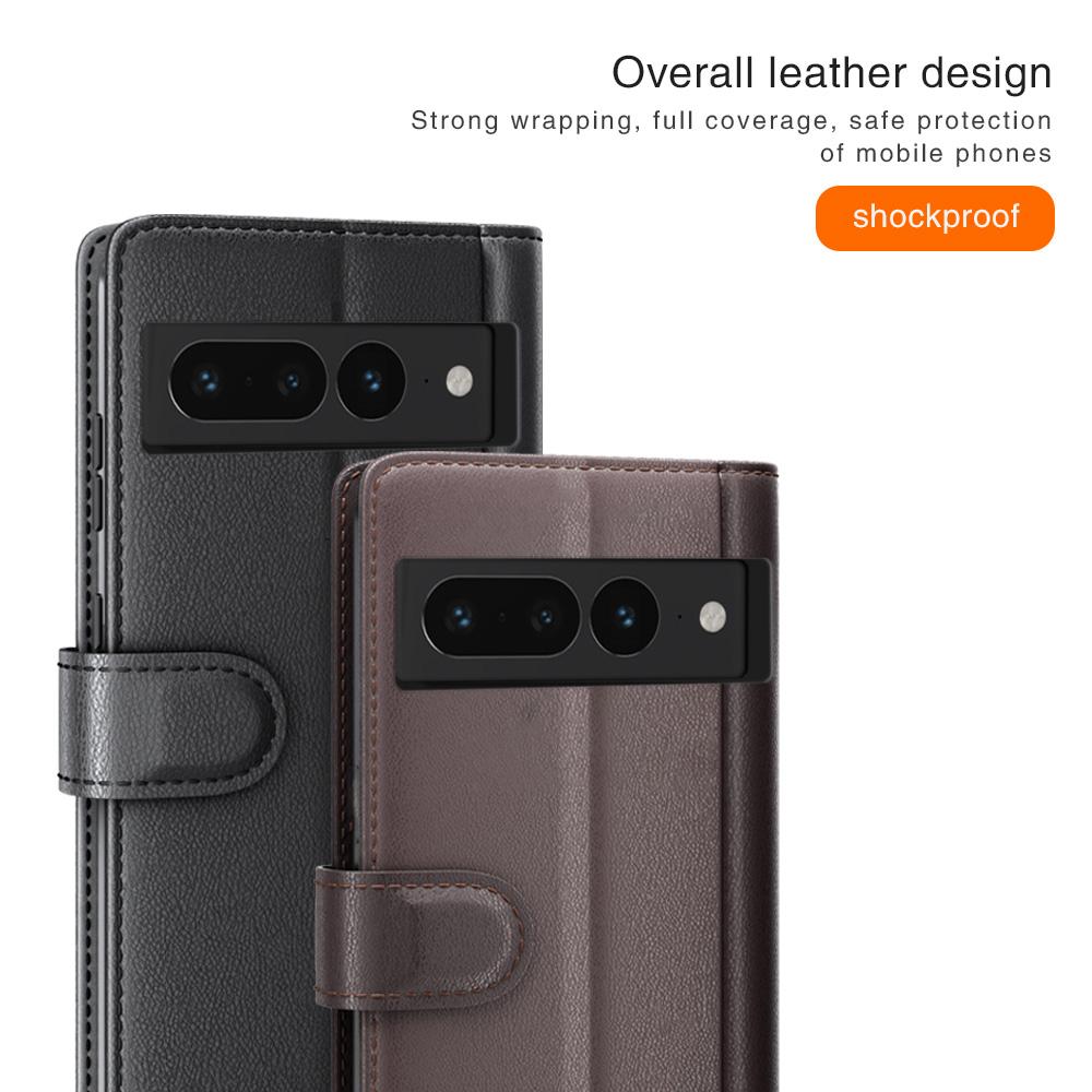 For Google Pixel 7 Pro 5G Phone Cases Genuine Split Leather Wallet Mobile Cover Stand