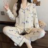 Cartoon Puppy Autumn New Imitation Cotton Pajamas Women's Loungewear Long-sleeved Trousers Two-piece Set Can Be Worn Outside
