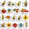 Bee Family Honey Embroidery Cloth Sticker Bag Decoration Sunflower Patch Sticker Cartoon Summer Bicycle Embroidery Sticker