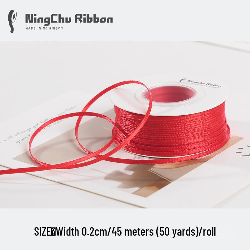 2mm Double-Sided Satin Ribbon Bookmark for Wedding Bows and Gift Wrapping