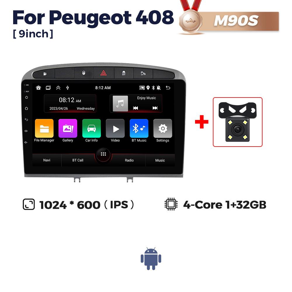 Android Car Radio For Peugeot 408 2012-2020 308 308SW 2007-2015 2DIN Multimedia Video Player GPS Navigation BT Stereo Head Unit