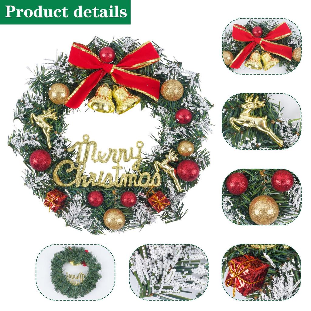 Sanda Holiday Decoration Set: Snowflake Gift Bag, Bell Tag, Bow, and Wreath Photography