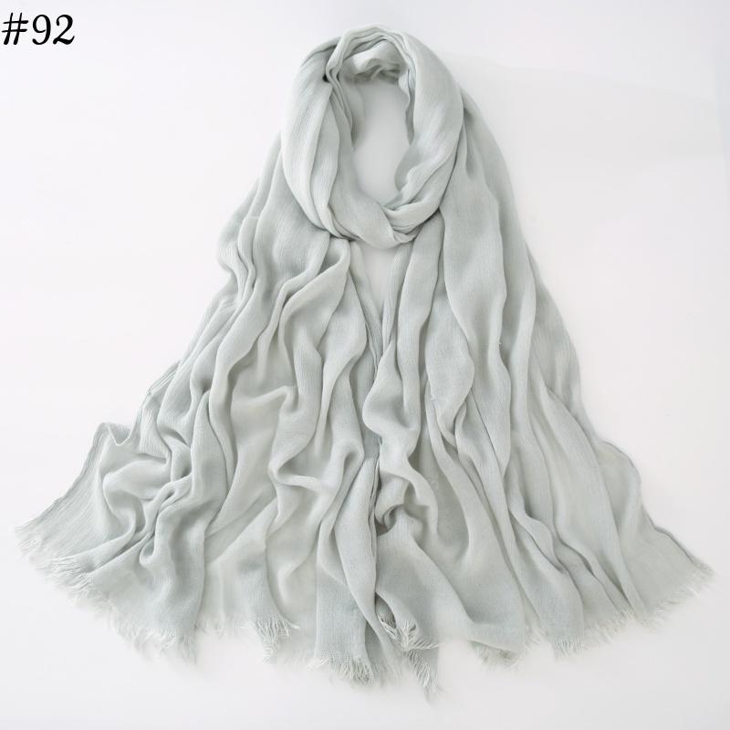 95 Colors Soft Cotton Viscose Scarf Rayon Material Muslim Hijab Mid Eastern Plain Solid Color Headscarf With Tassel