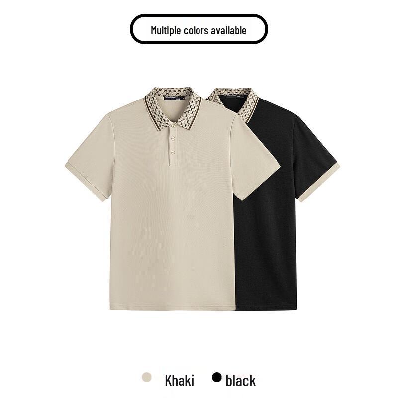 GXG Men's Summer Fashion Color-Block Pure Cotton Polo Shirt