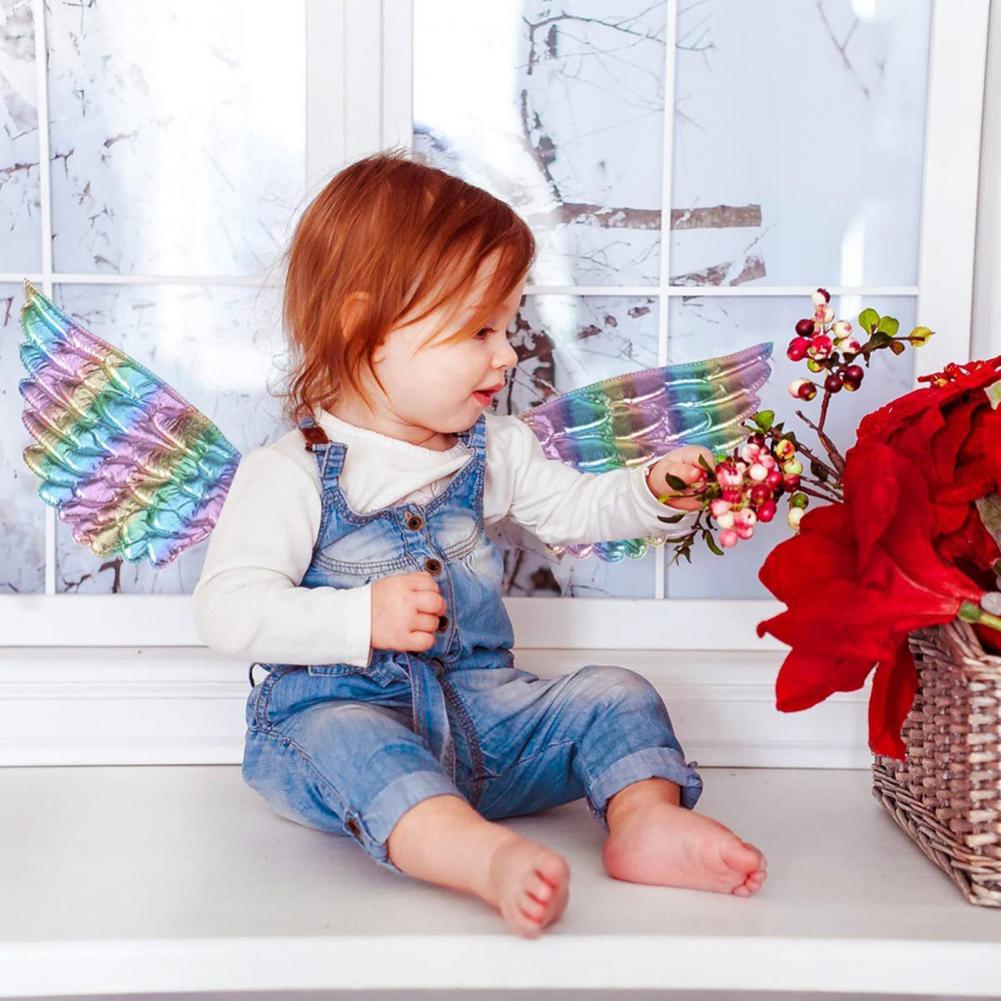 Ali da Unicorno Arcobaleno Festa di Compleanno Ali Colorate Natale Halloween Festa di Compleanno Props Cosplay Decorazioni per Baby Shower