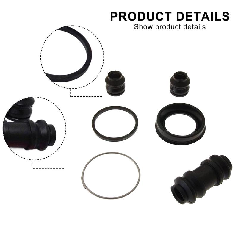 Black Rear Brake Seal Kit Caliper Gasket Replacement Installation Easy To Install Non-deformation Wear-resistant