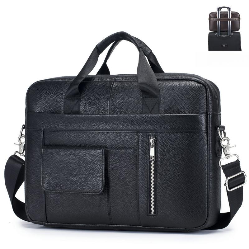 Neue Herren Tasche - Herren Handtasche aus echtem Leder, Laptoptasche aus Rindsleder, 14-Zoll Business Aktentasche mit großem Fassungsvermögen