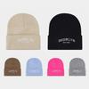 Men's and women's street trend letter embroidery knitted hat casual versatile loose outdoor cold hat big head circumference hat