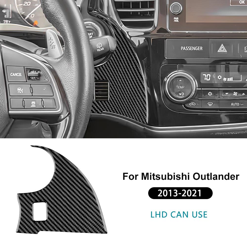 For Mitsubishi Outlander 2017 2018    Real Soft Carbon Fiber Sticker LHD RHD Central Air Outlet Frame Panel Trim