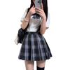 High School Girl Cosplay Uniform Student Clothing Pleated Skirt Ribbon Short Sleeve Shirt Set High School Student School Girl Uniform JK Uniform