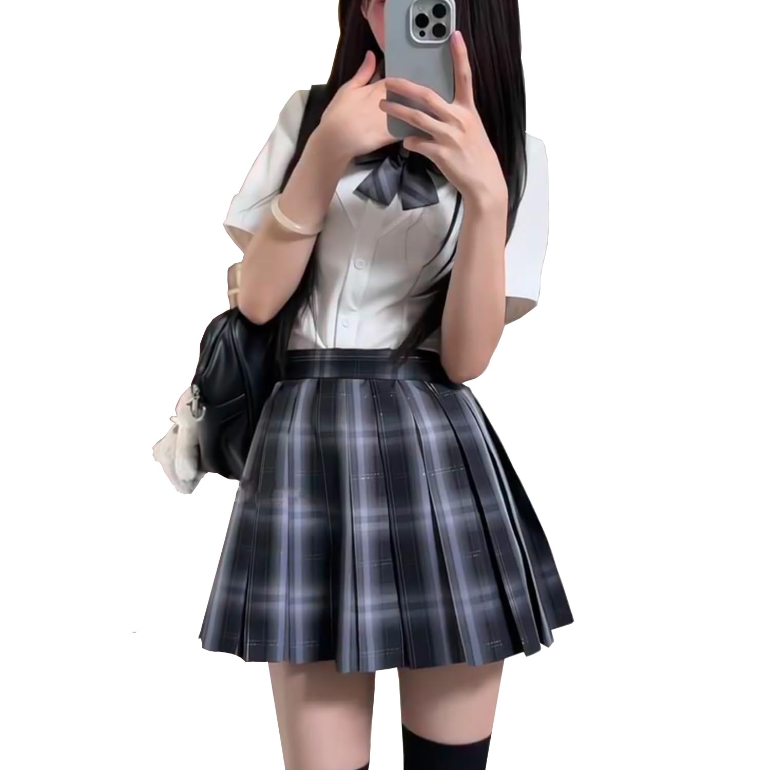 

High School Girl Cosplay Uniform Student Clothing Pleated Skirt Ribbon Short Sleeve Shirt Set High School Student School Girl Uniform JK Uniform