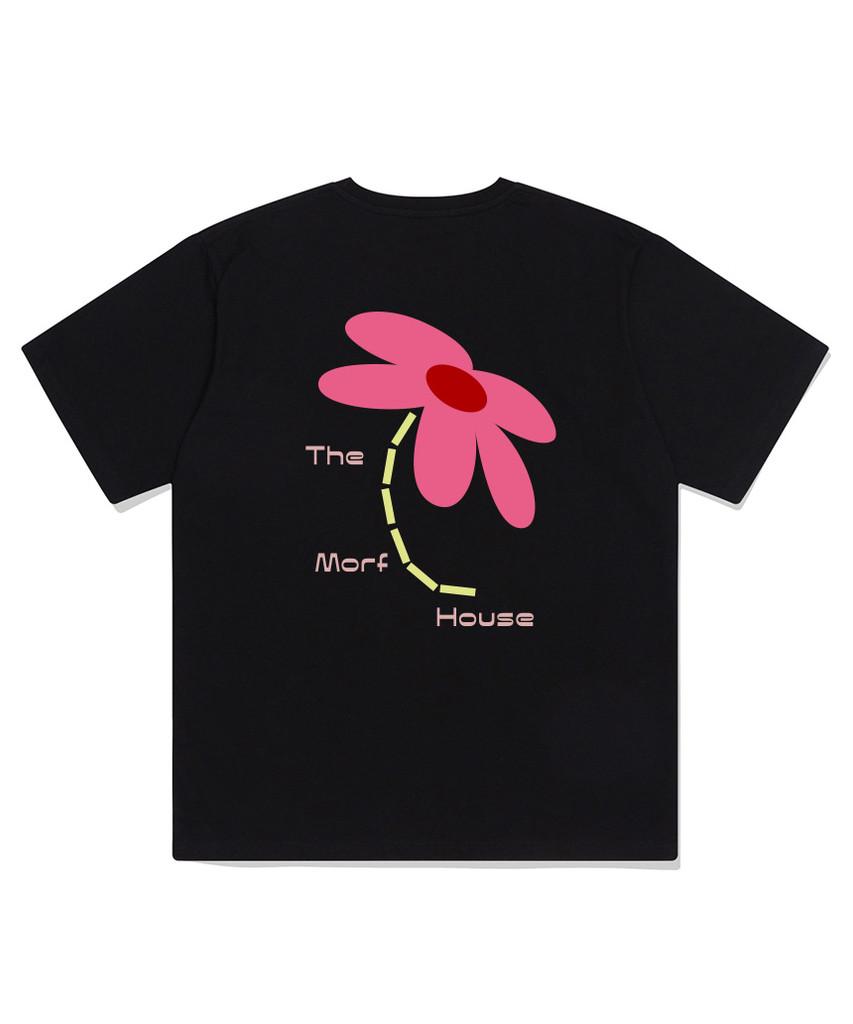 Deomopeuhauseu Bold Flower Oversized Short Sleeve T-Shirt White