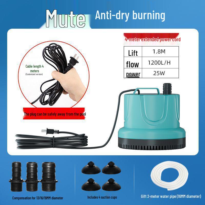Low Noise Bottom Suction Submersible Pump for Fish Tanks: Household Water Filter & Circulation