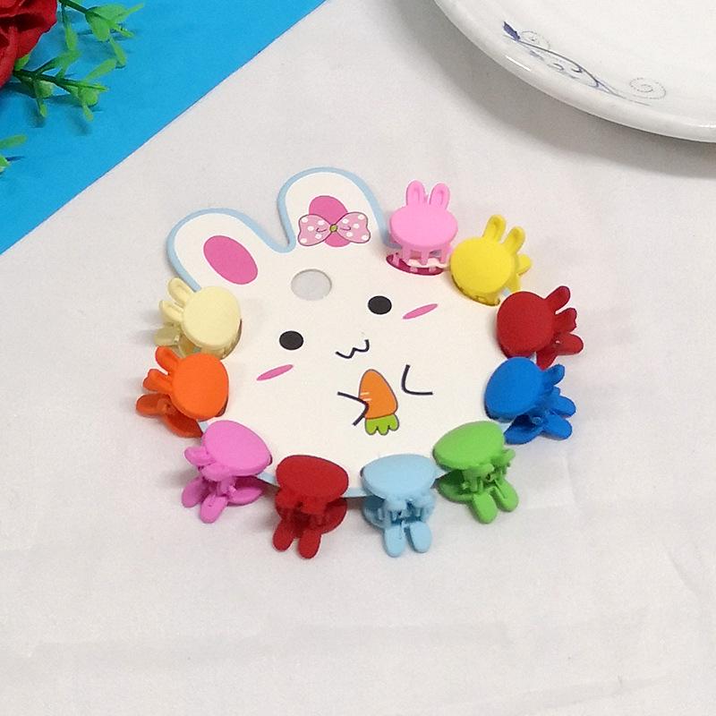Children's Cute Rabbit Cartoon Hair Clips - Mini Colored Plastic Claws for Girls