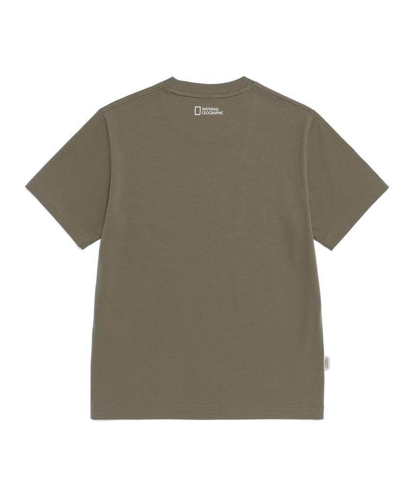 National Geographic N265Uts920 Neod Big Logo Short Sleeve T-Shirt G/Khaki