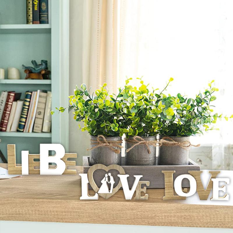 Wooden Ornaments English Alphabet Love Creative Decorative Sign Rustic Style Wedding Gift For Home